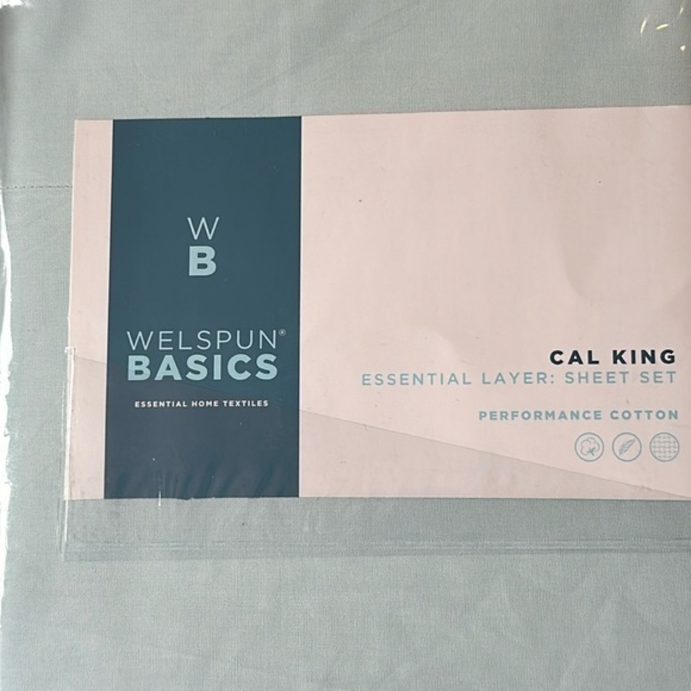 WB WESPUN BASIC BY WELSPUN
100% COTTON California King Sheet Set aqua